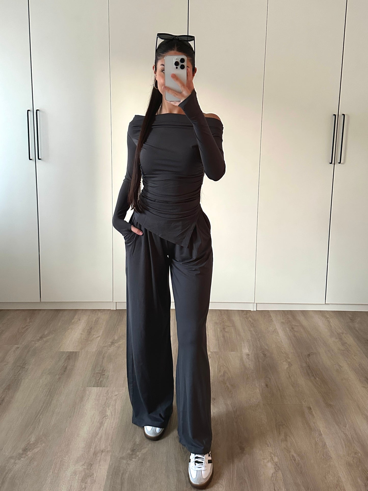 Set mit Modaloptik - anthrazit