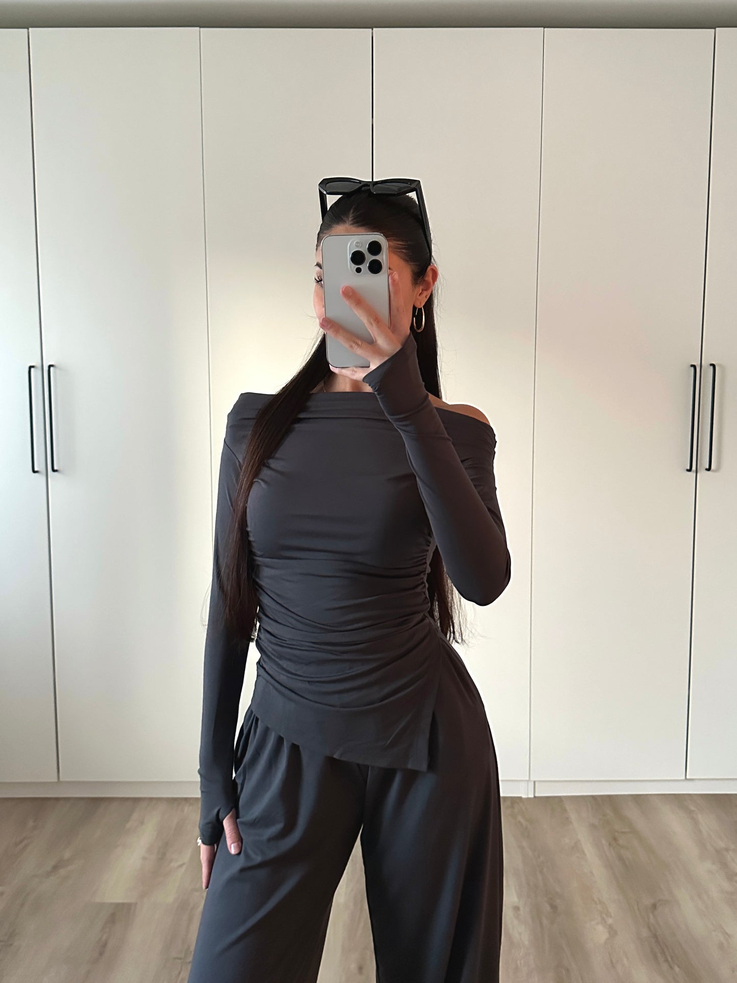 Set mit Modaloptik - anthrazit