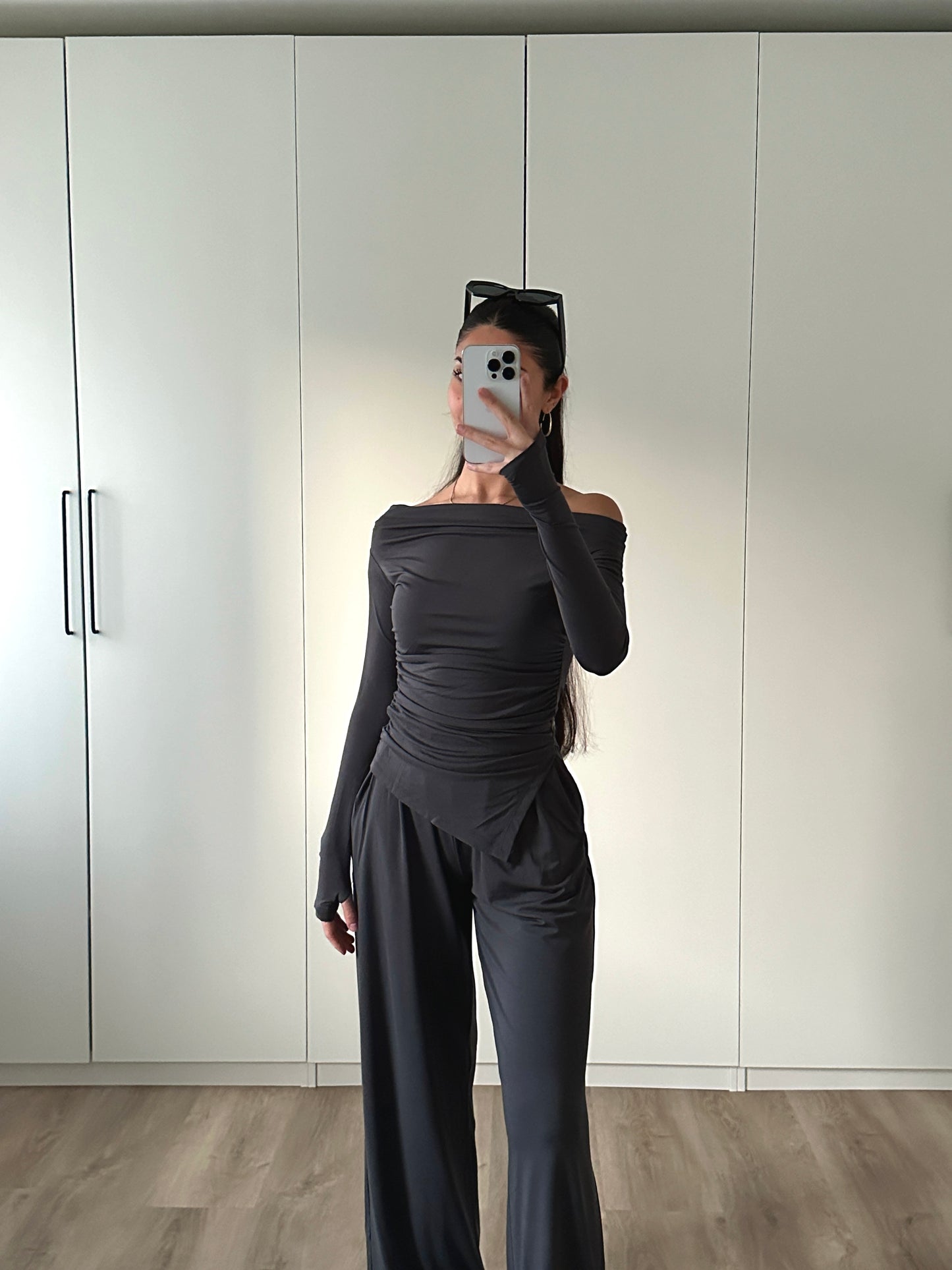 Set mit Modaloptik - anthrazit