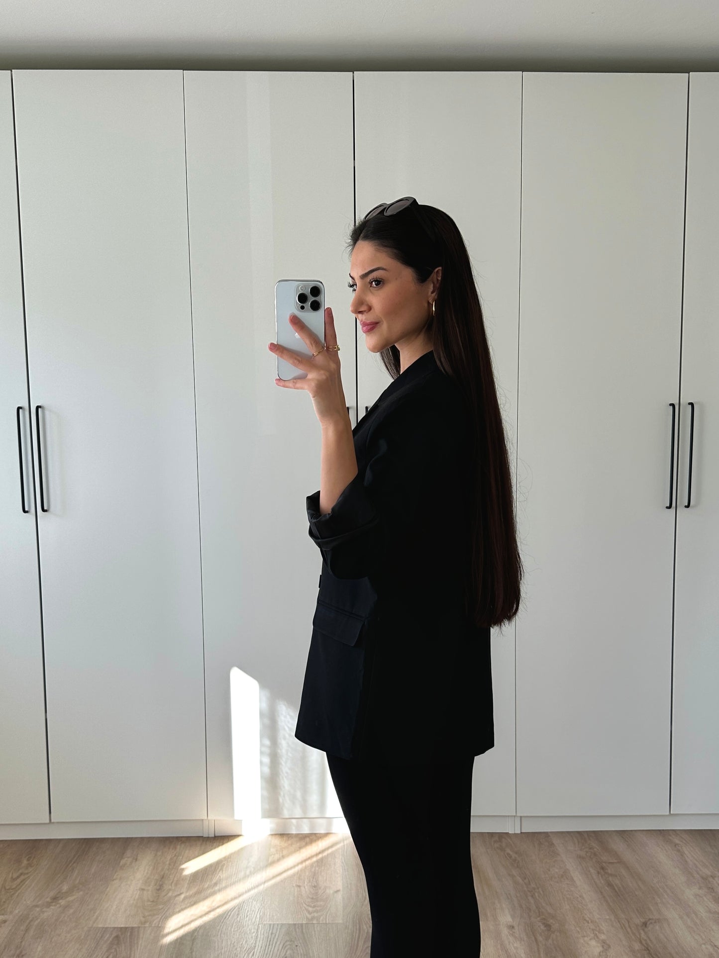 Doppelreihiger Oversize Blazer - schwarz