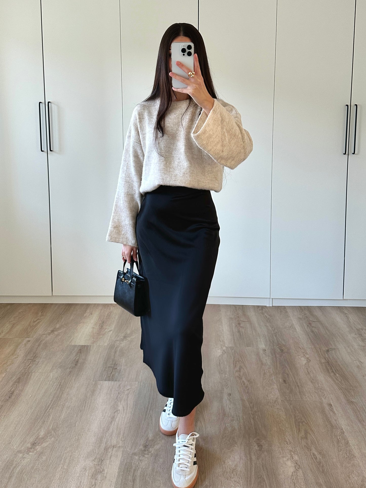 Oversize Stickpullover - creme