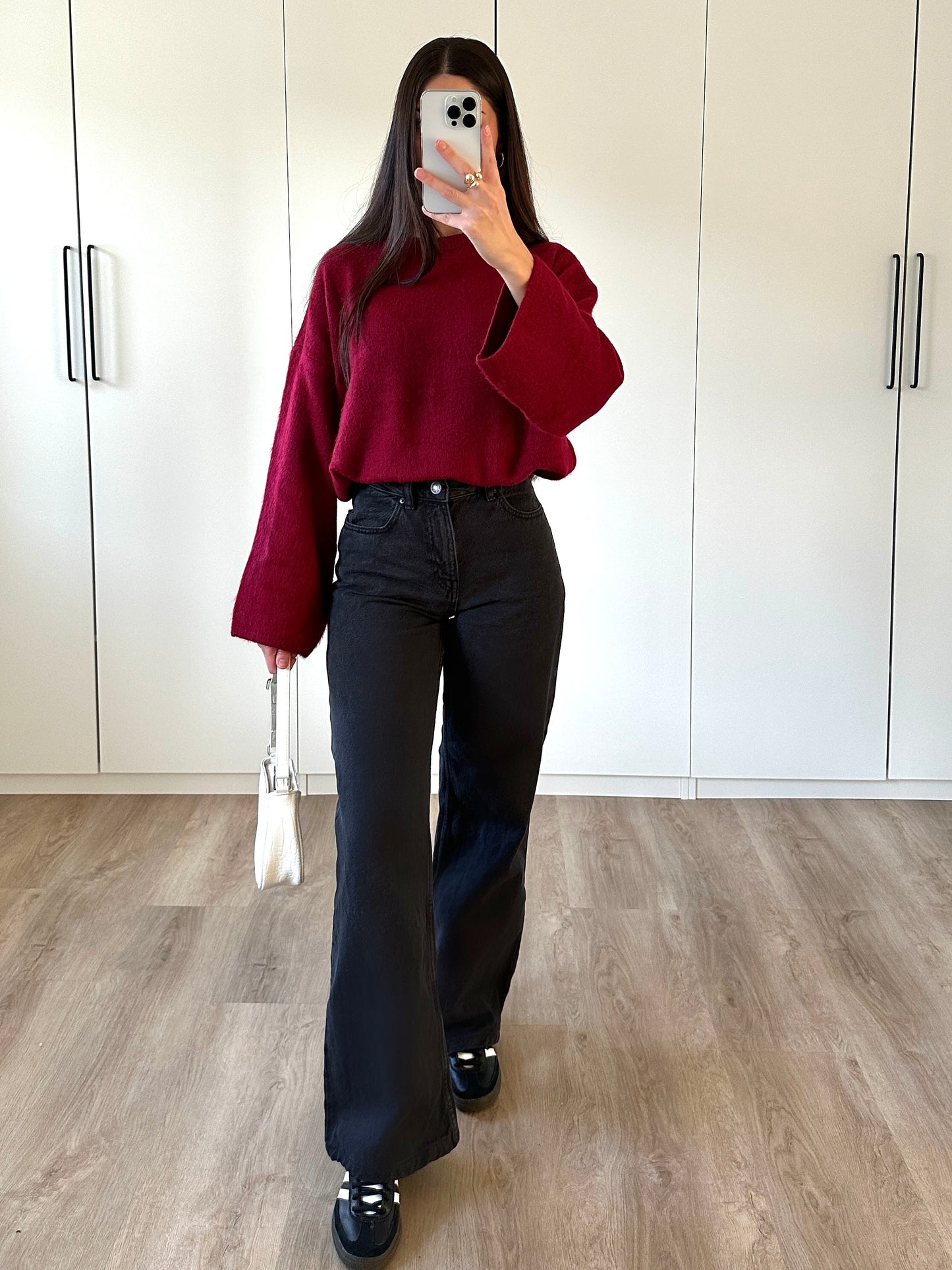 Oversize Strickpullover - bordeaux
