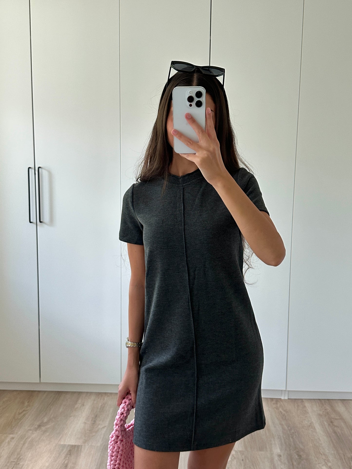 Minikleid in A-Linie - anthrazit