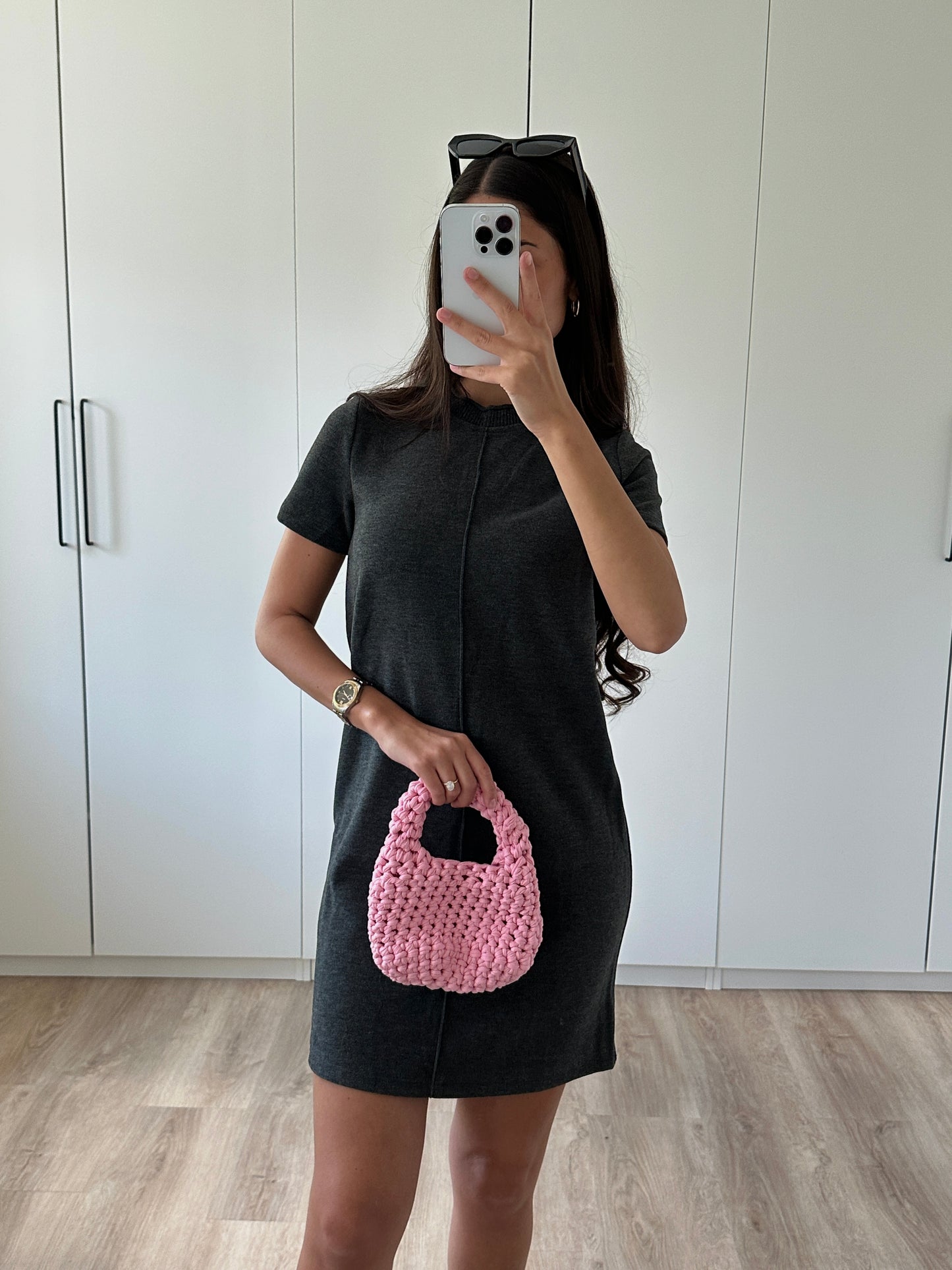 Minikleid in A-Linie - anthrazit