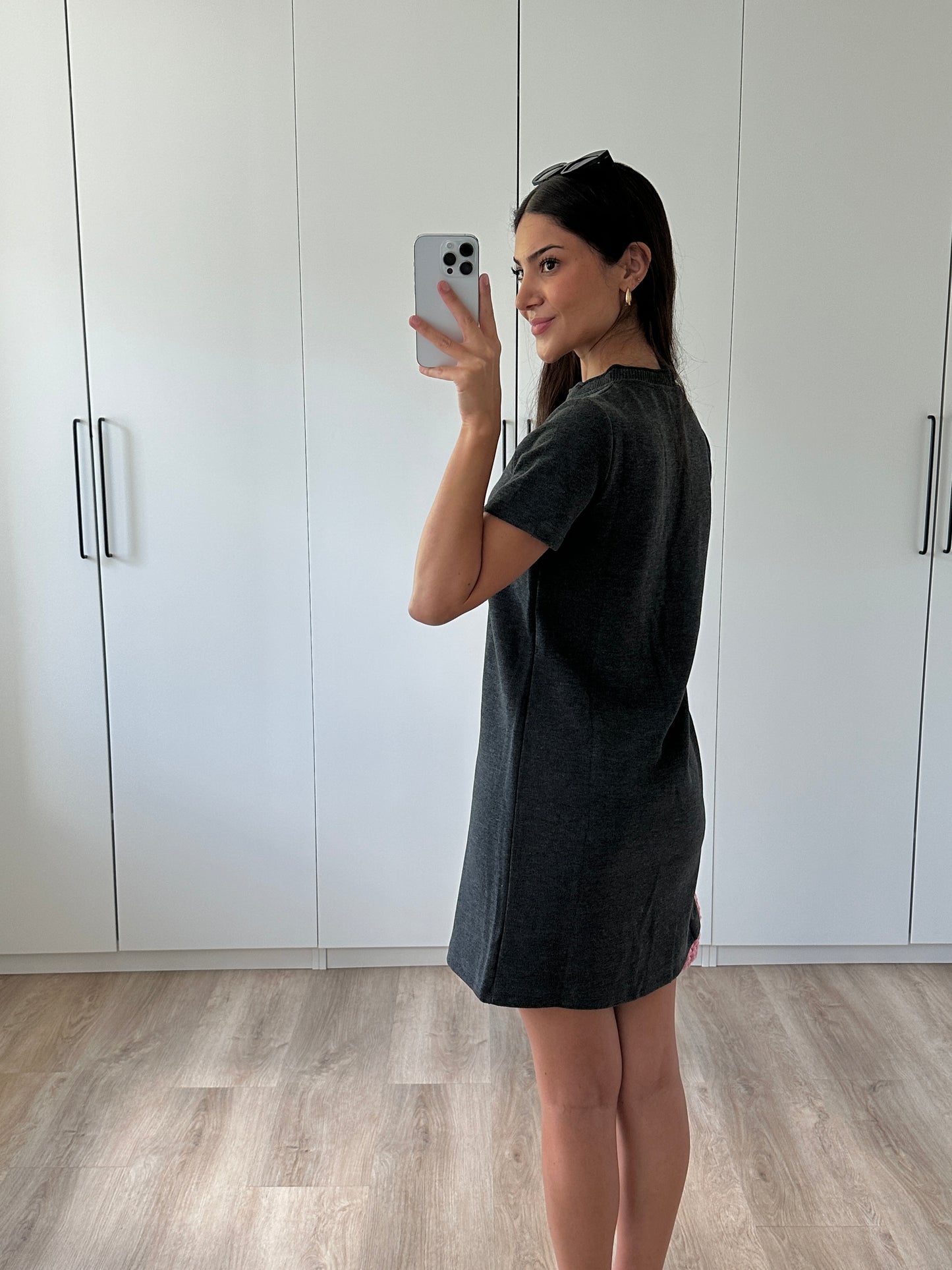 Minikleid in A-Linie - anthrazit