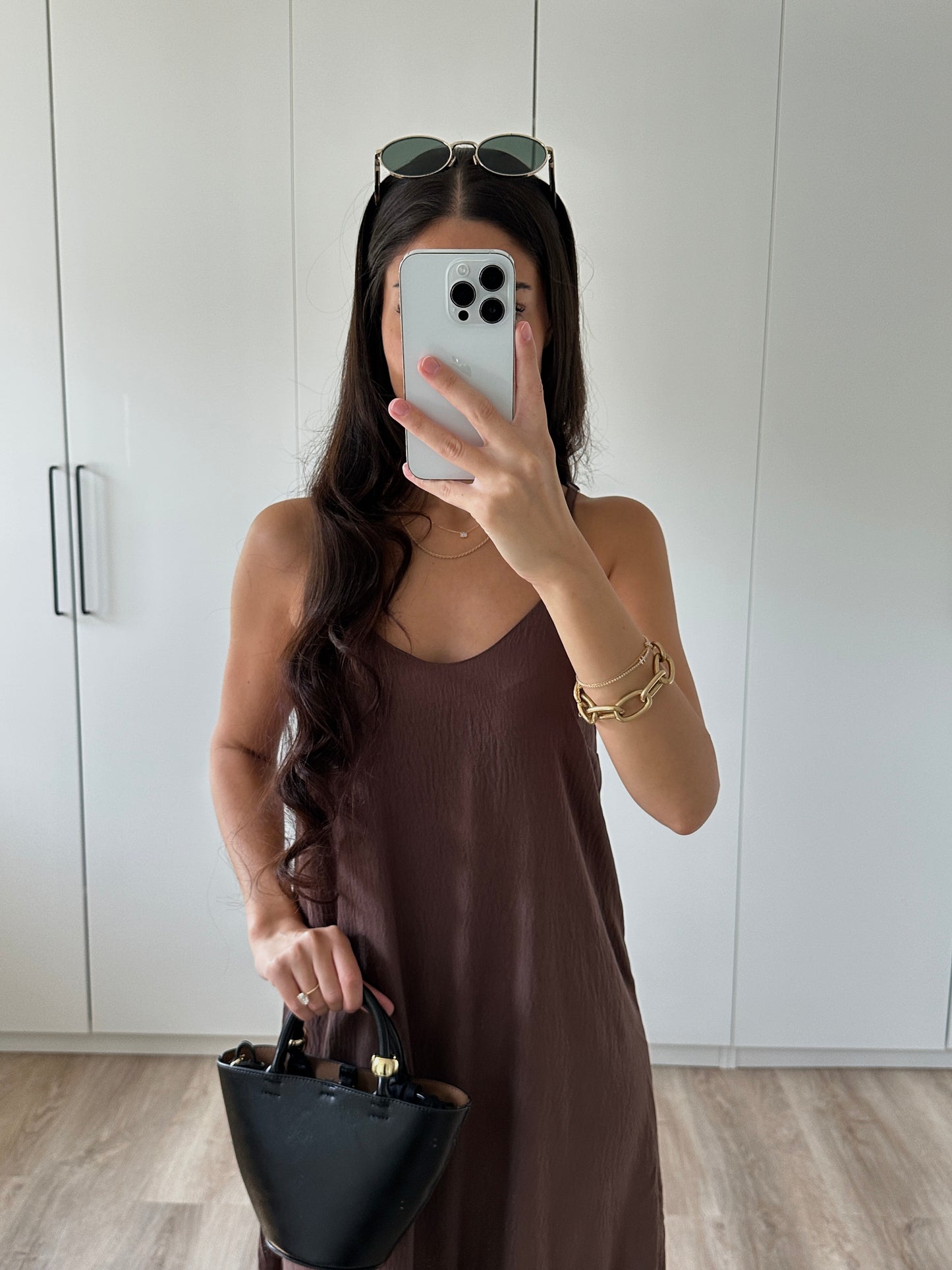 Fliessendes Midikleid - braun
