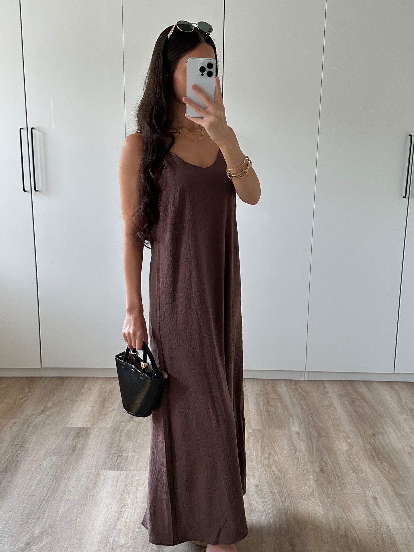 Fliessendes Midikleid - braun