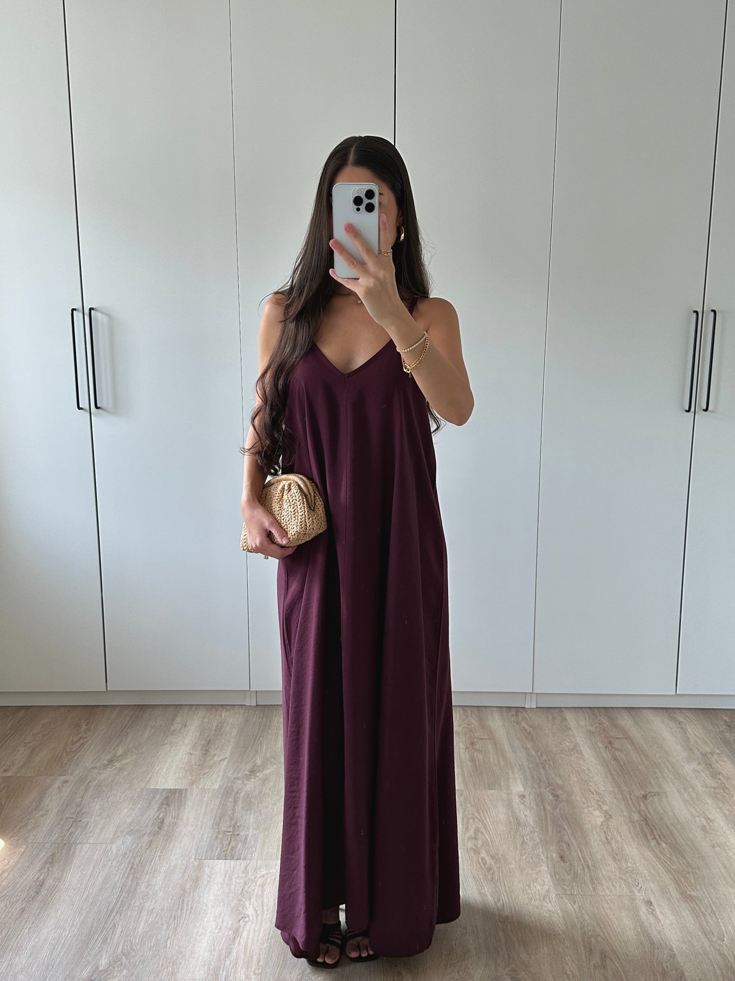 Langes Kleid - bordeaux