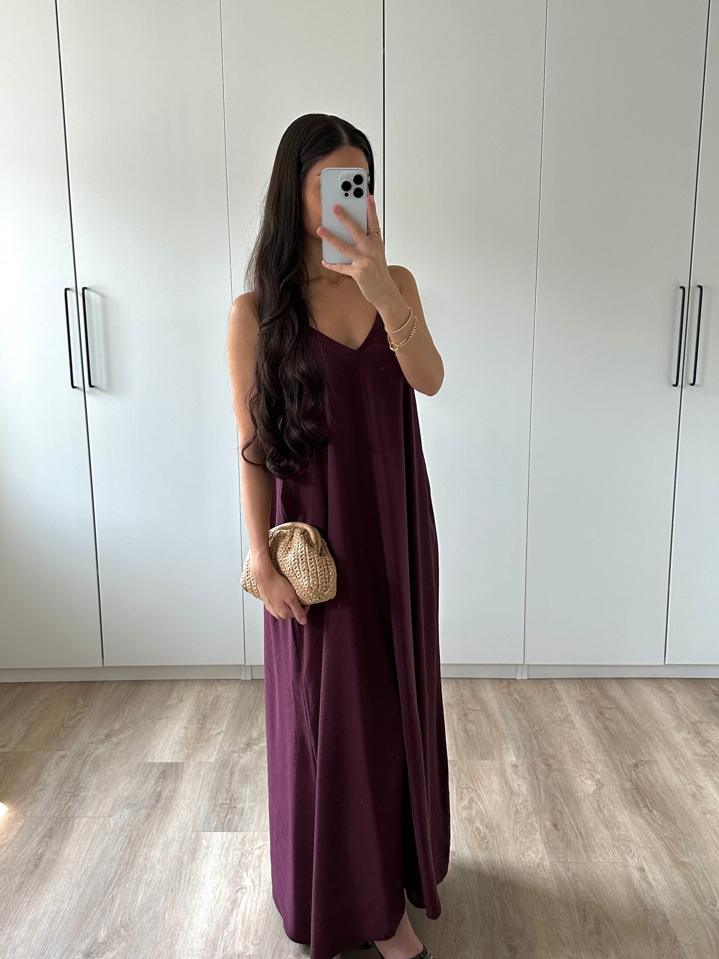 Langes Kleid - bordeaux