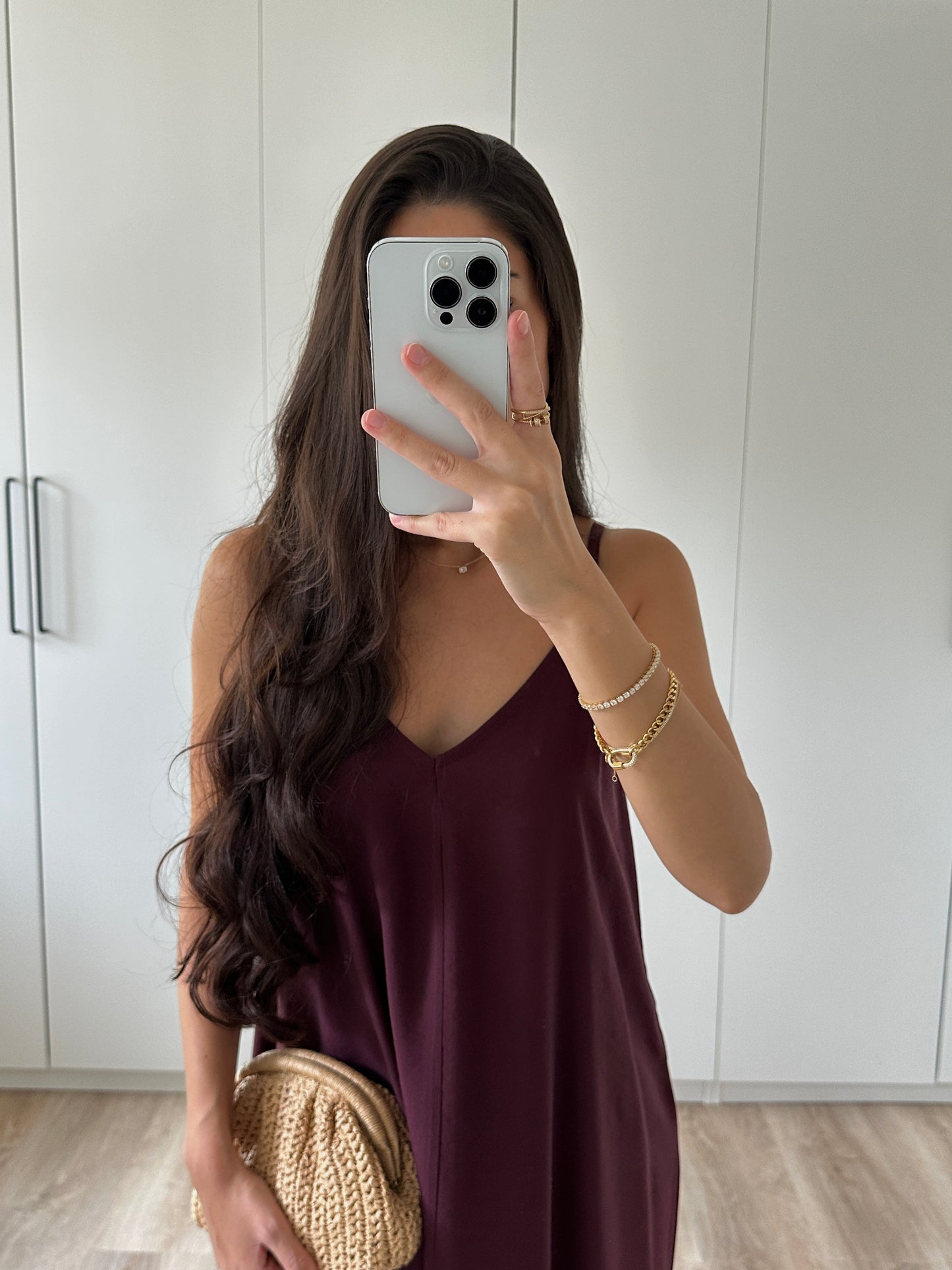 Langes Kleid - bordeaux