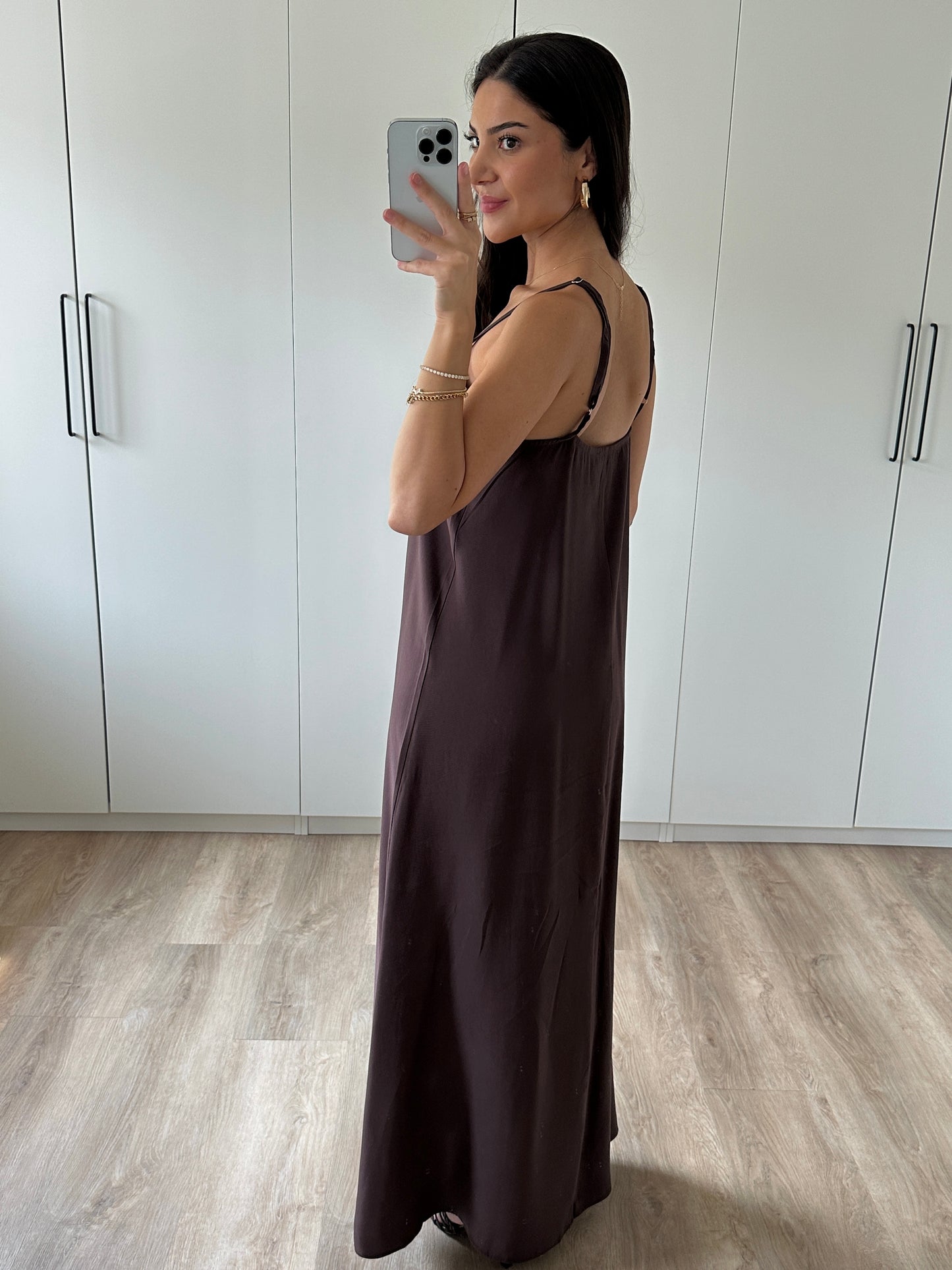 Langes Kleid - dunkelbraun