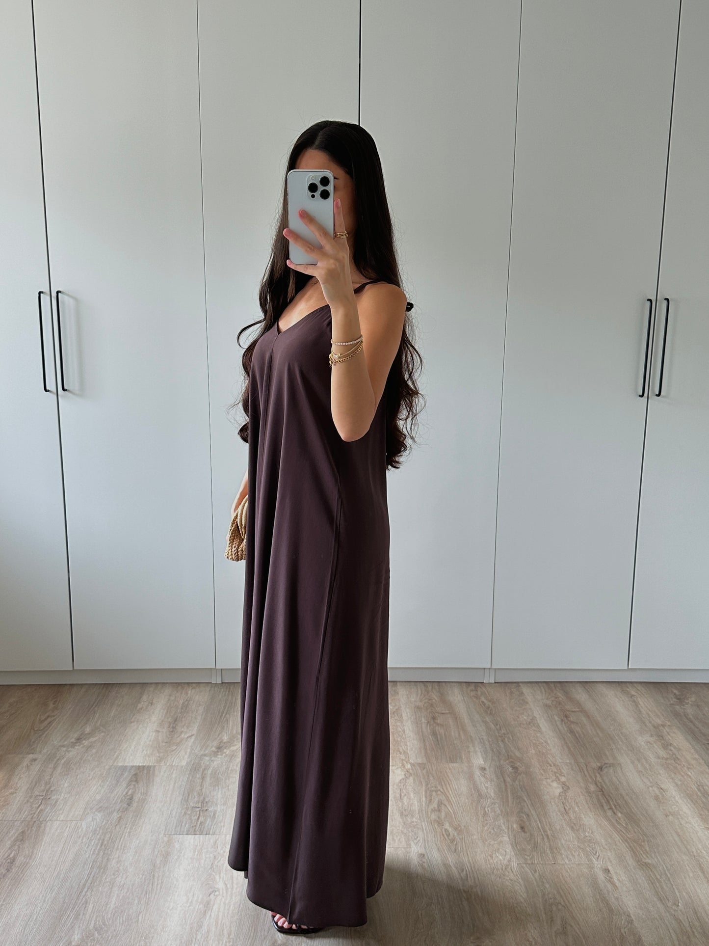 Langes Kleid - dunkelbraun