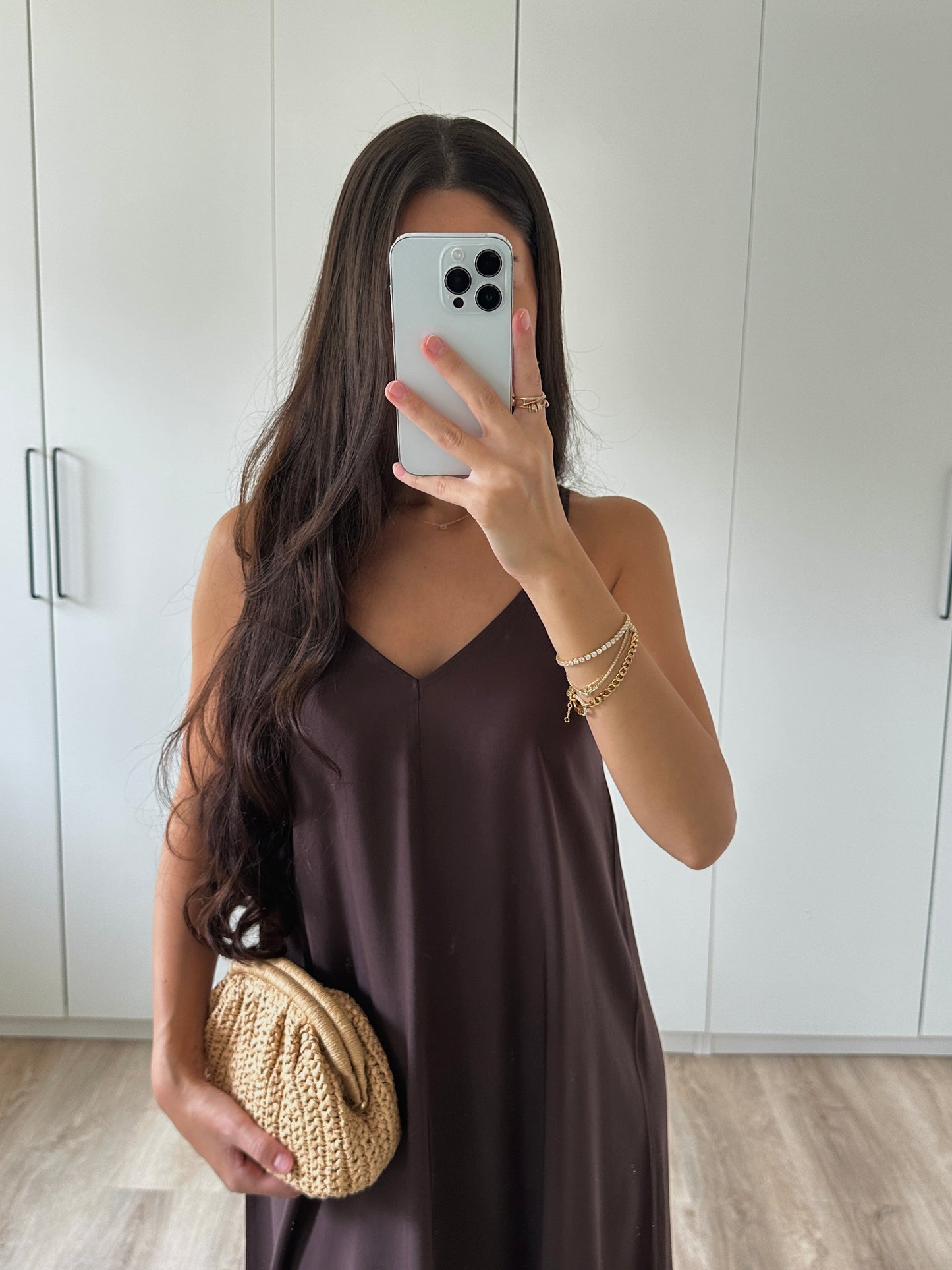 Langes Kleid - dunkelbraun