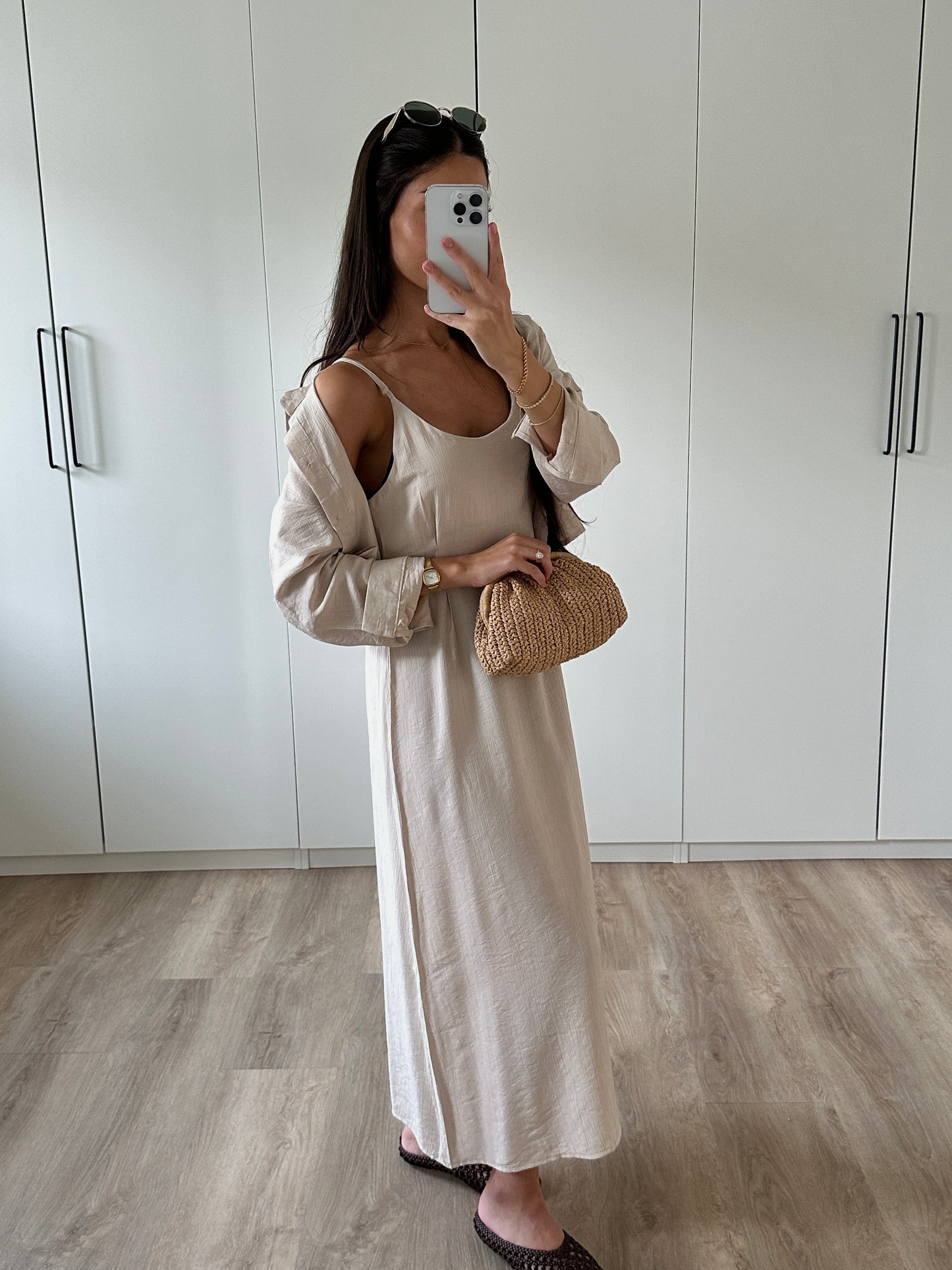Kleid mit Hemd - creme