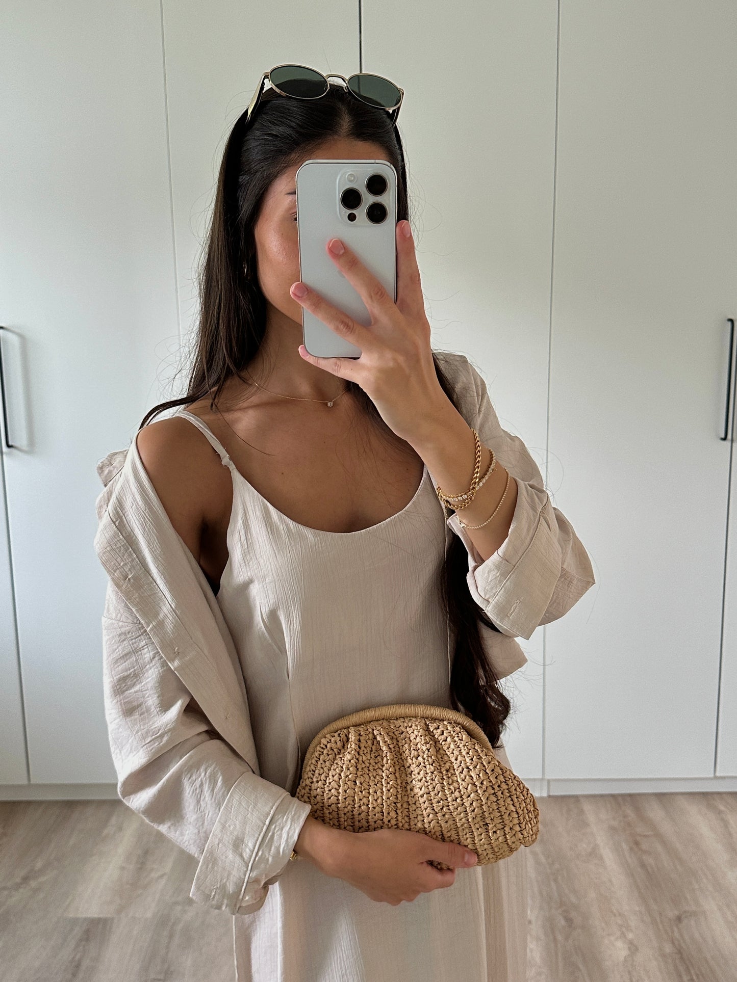 Kleid mit Hemd - creme