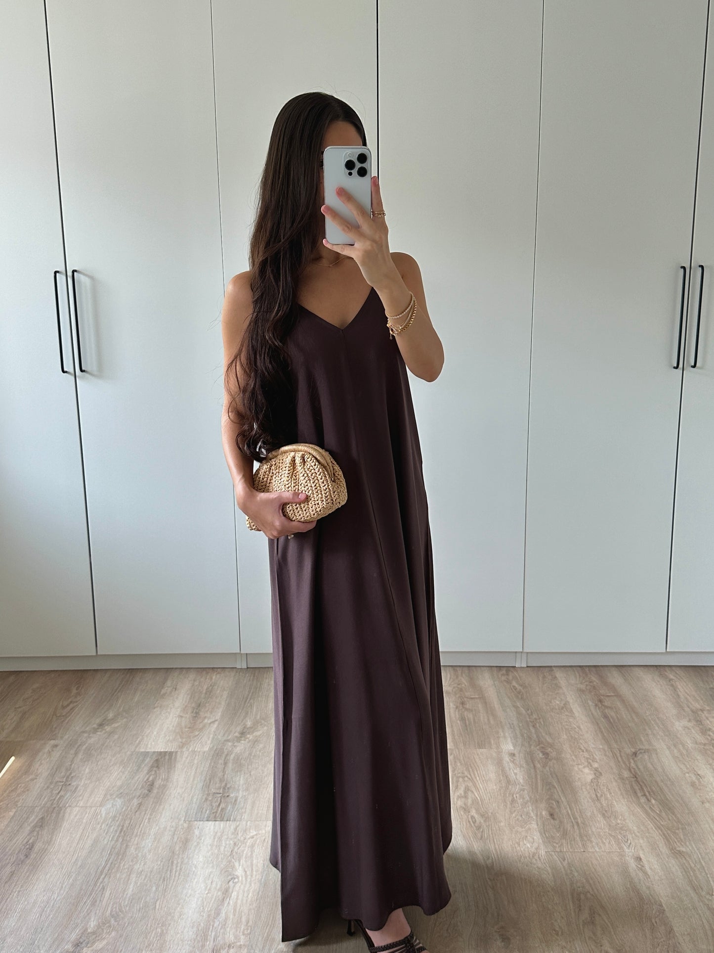 Langes Kleid - dunkelbraun