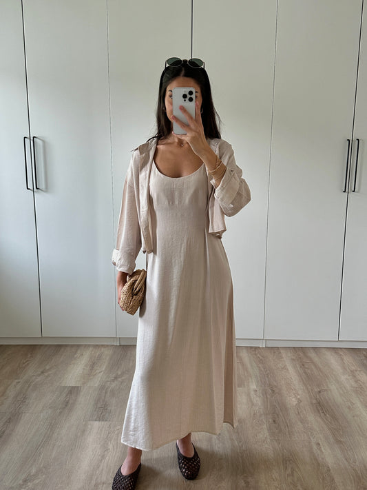 Kleid mit Hemd - creme